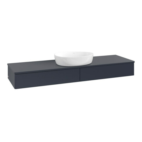 V&B Waschtischunterschrank ohne Frontstruktur, mit Beleuchtung Antao 160x50cm, WBP-farbe Lac, md bl. m Lac