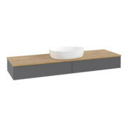 V&B Waschtischunterschrank ohne Frontstruktur, mit Beleuchtung Antao 160x50cm, WBP hon. Oa, Anthrac. m Lac