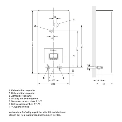 Vaillant Elektro-Durchlauferhitzer 18kW exclusive VED E 18/8