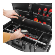 Valise à outils STIER Premium avec roulettes et poignée télescopique, apte au transport aérien, vide-2