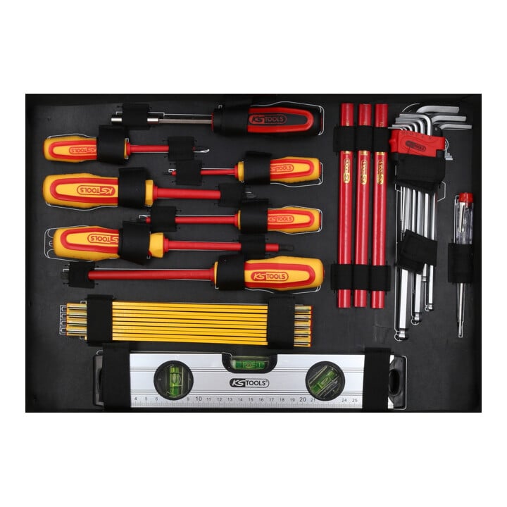 Valise d'électricien KS Tools 1/4" + 1/2“ 128 pièces