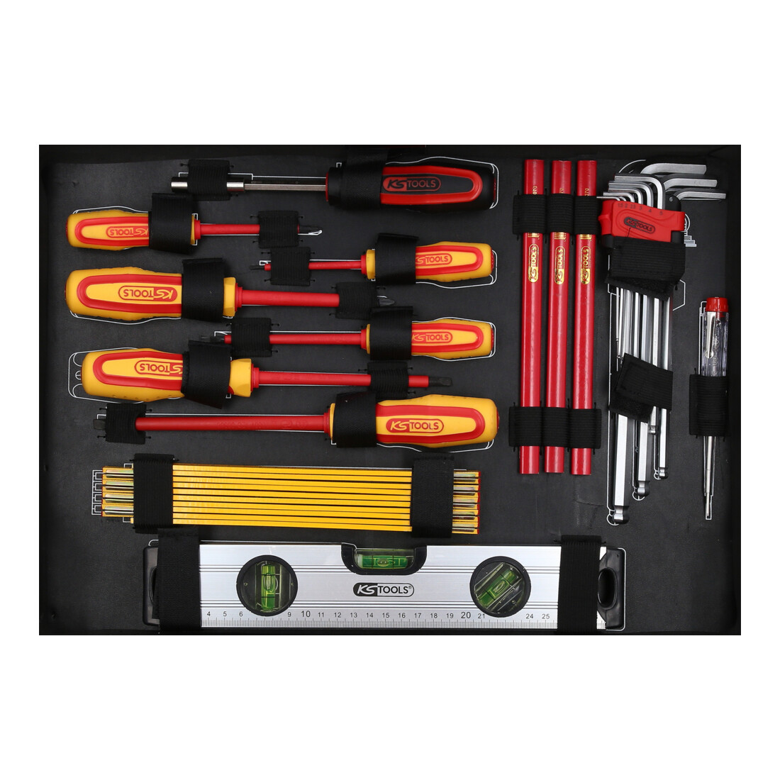 Valise d'électricien KS Tools 1/4" + 1/2“ 128 pièces