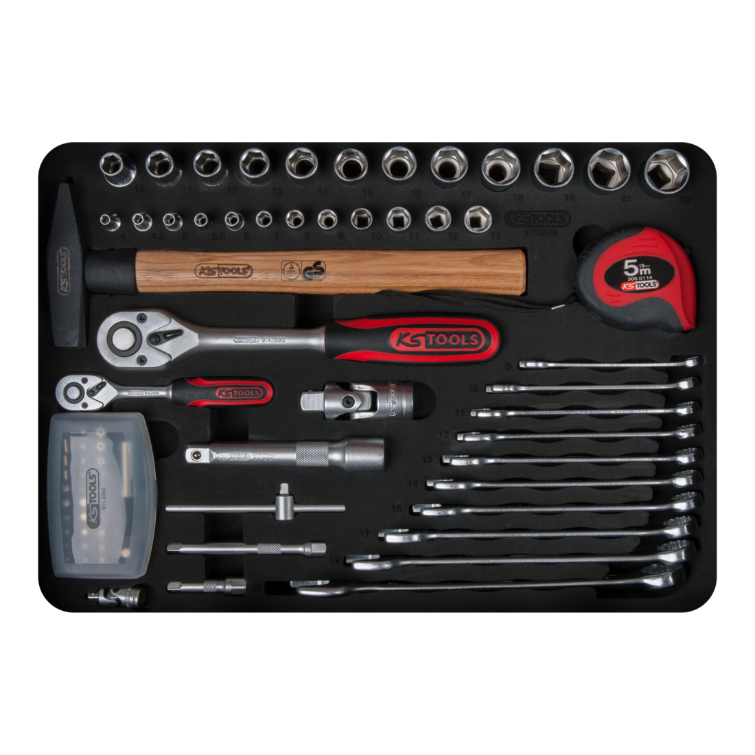 Valise d'électricien KS Tools 1/4" + 1/2“ 128 pièces