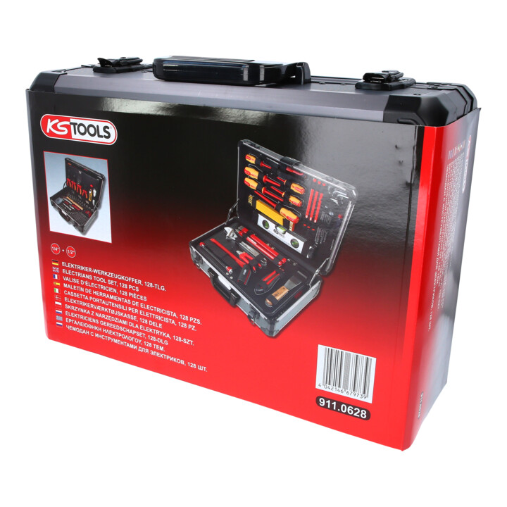 Valise d'électricien KS Tools 1/4" + 1/2“ 128 pièces