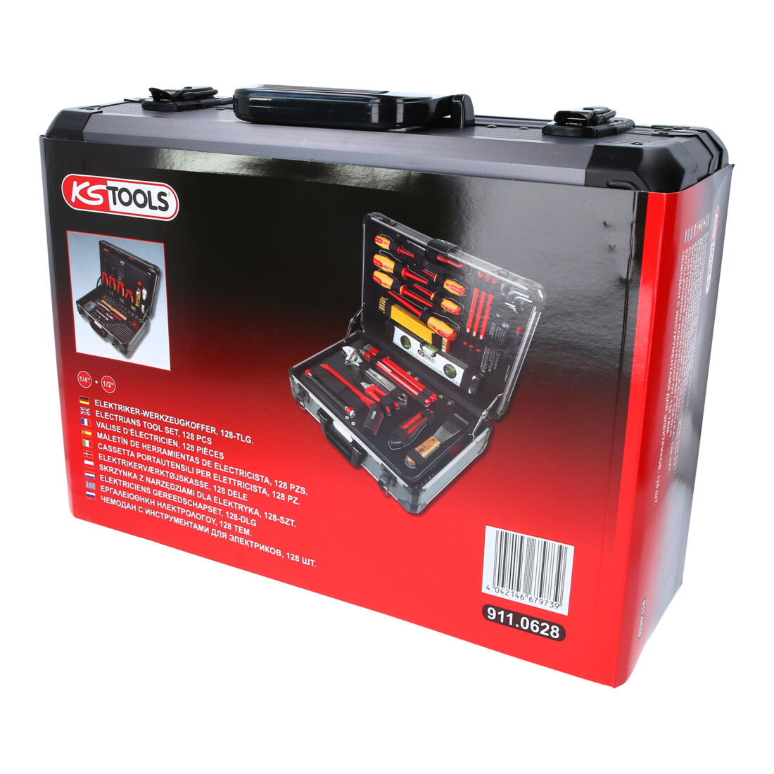 Valise d'électricien KS Tools 1/4" + 1/2“ 128 pièces