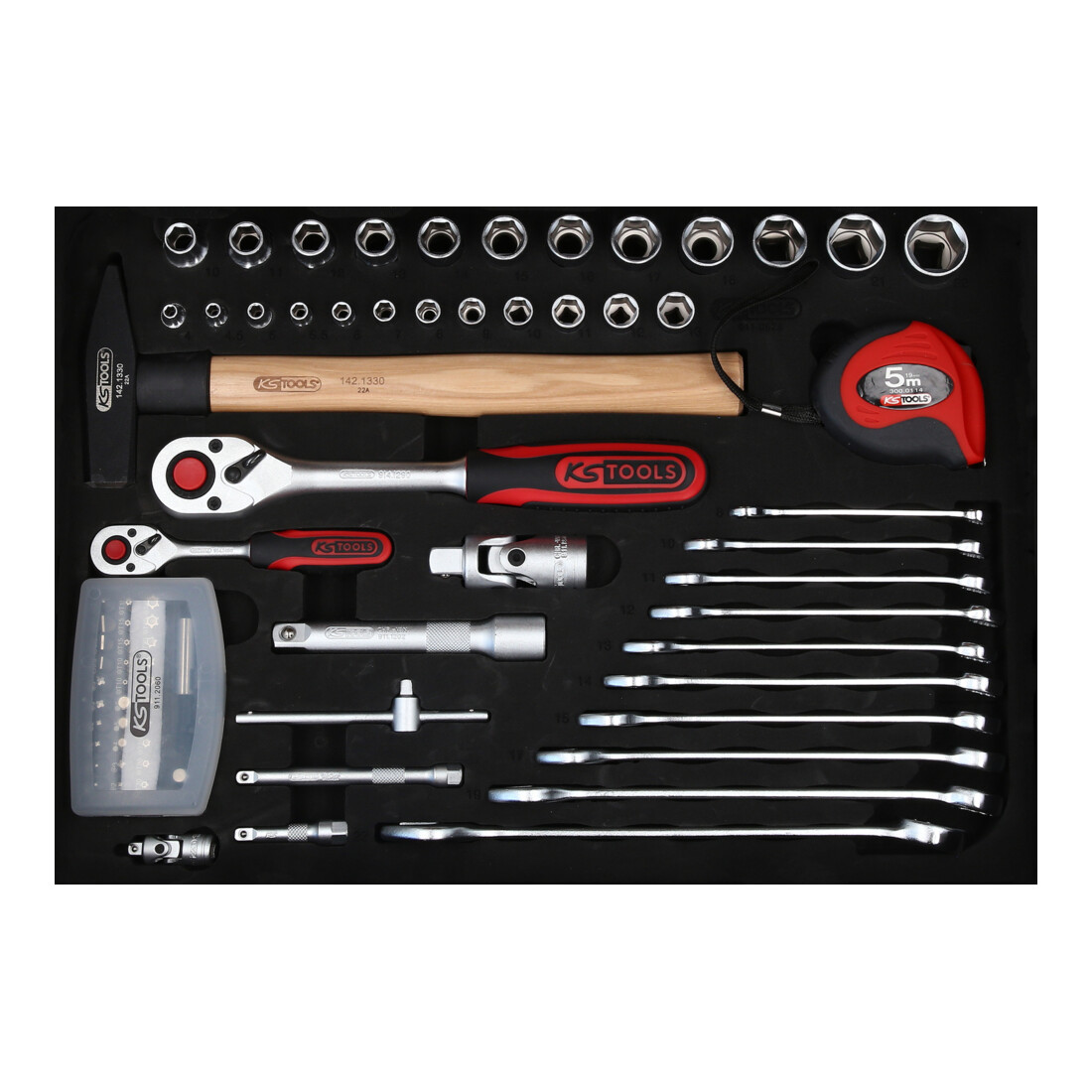 Valise d'électricien KS Tools 1/4" + 1/2“ 128 pièces