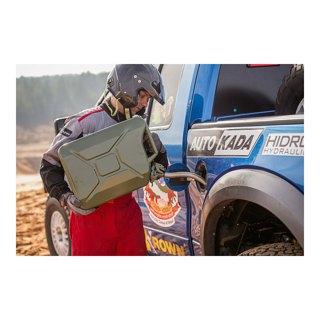 VALPRO Bidon à carburant en tôle d'acier contenance nominale 20l vert olive RAL 6003 Valpro
