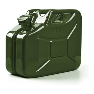 VALPRO Bidon carburant contenance 10 l vert olive RAL 6003 acier bleu L345×I165×P275 mm