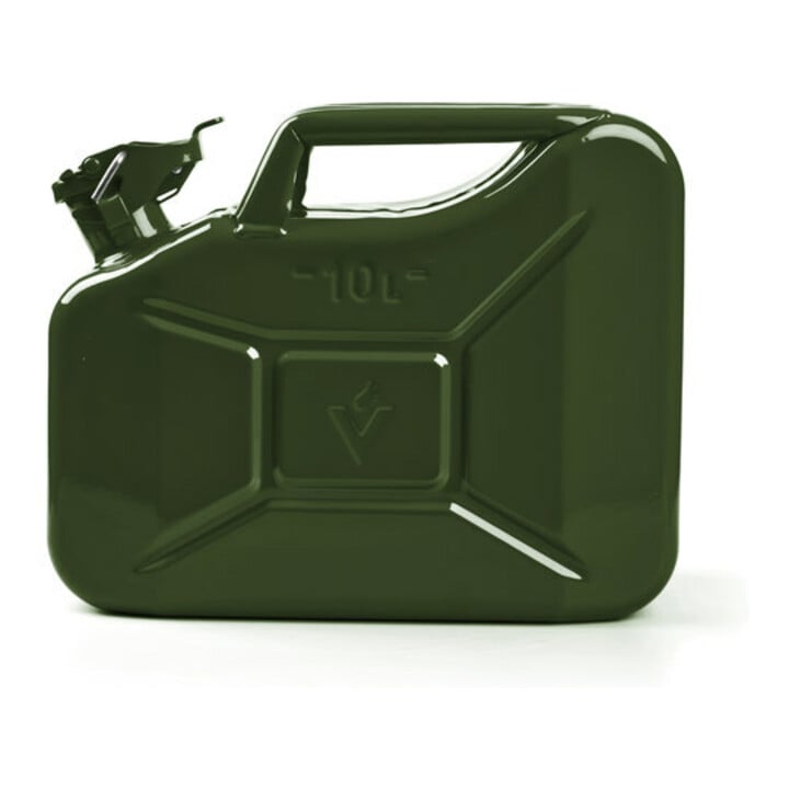 VALPRO Bidon carburant contenance 10 l vert olive RAL 6003 acier bleu L345×I165×P275 mm