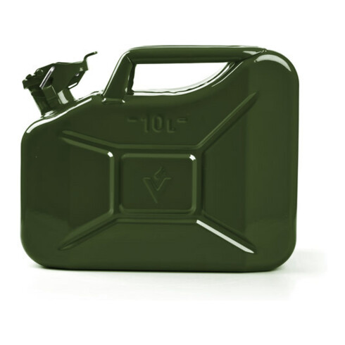 VALPRO Bidon carburant contenance 10 l vert olive RAL 6003 acier bleu L345×I165×P275 mm