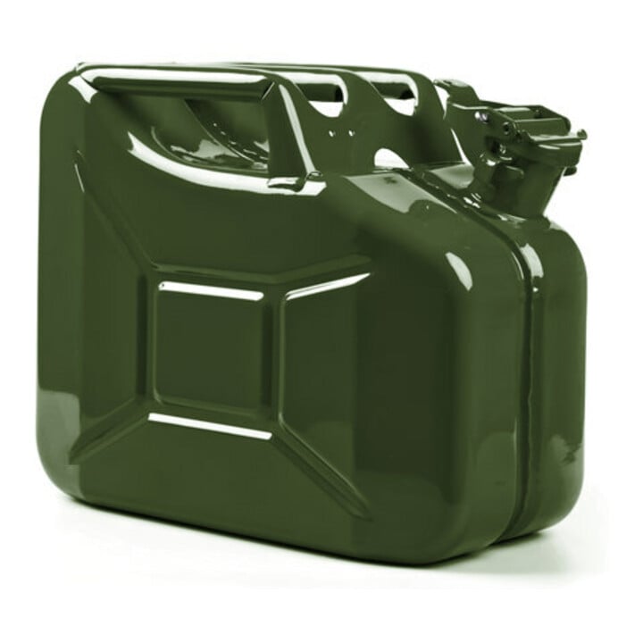 VALPRO Bidon carburant contenance 10 l vert olive RAL 6003 acier bleu L345×I165×P275 mm