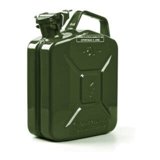 VALPRO Bidon de carburant 5 l vert olive RAL 6003 acier bleu L230×I120×P310 mm