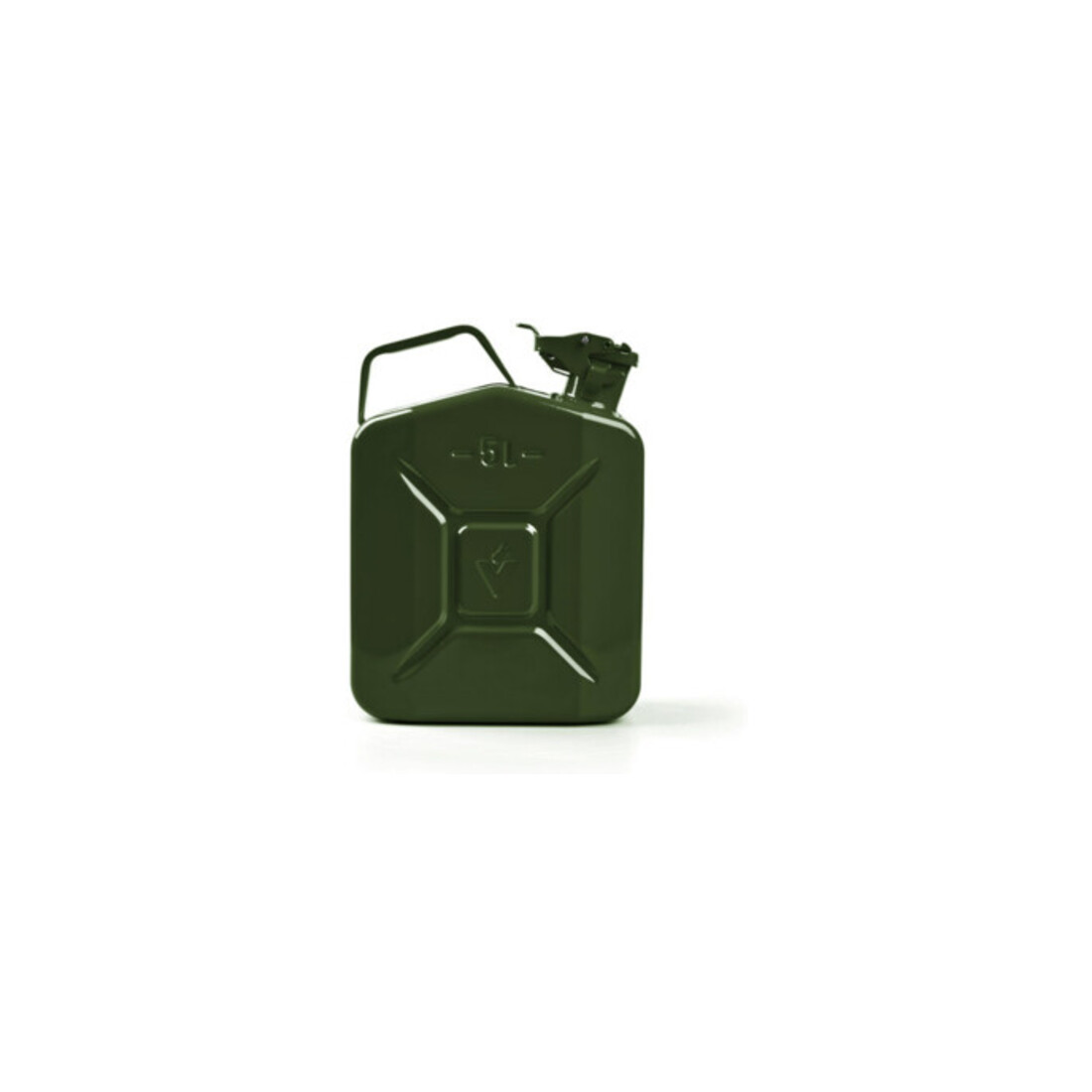 VALPRO Bidon de carburant 5 l vert olive RAL 6003 acier bleu L230×I120×P310 mm