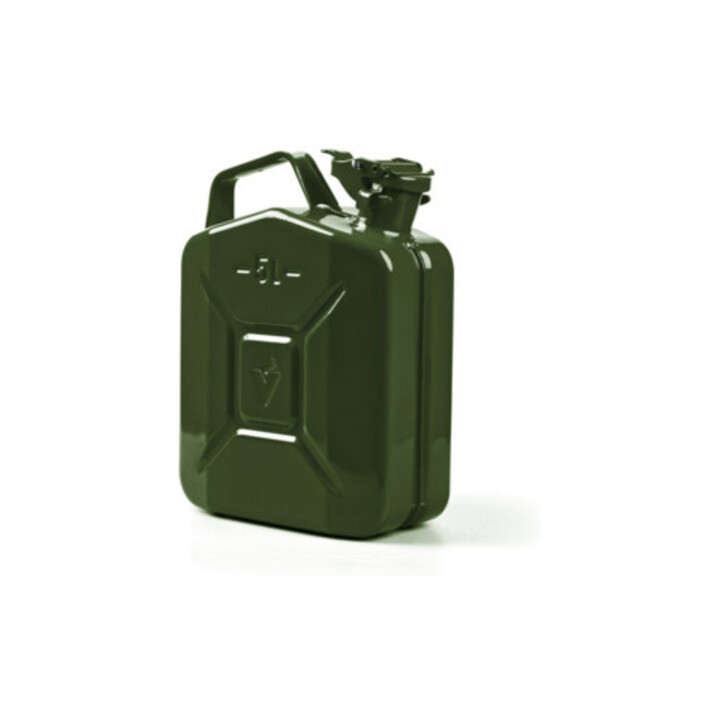 VALPRO Bidon de carburant 5 l vert olive RAL 6003 acier bleu L230×I120×P310 mm