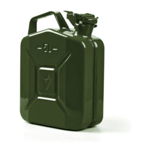 VALPRO Bidon de carburant 5 l vert olive RAL 6003 acier bleu L230×I120×P310 mm