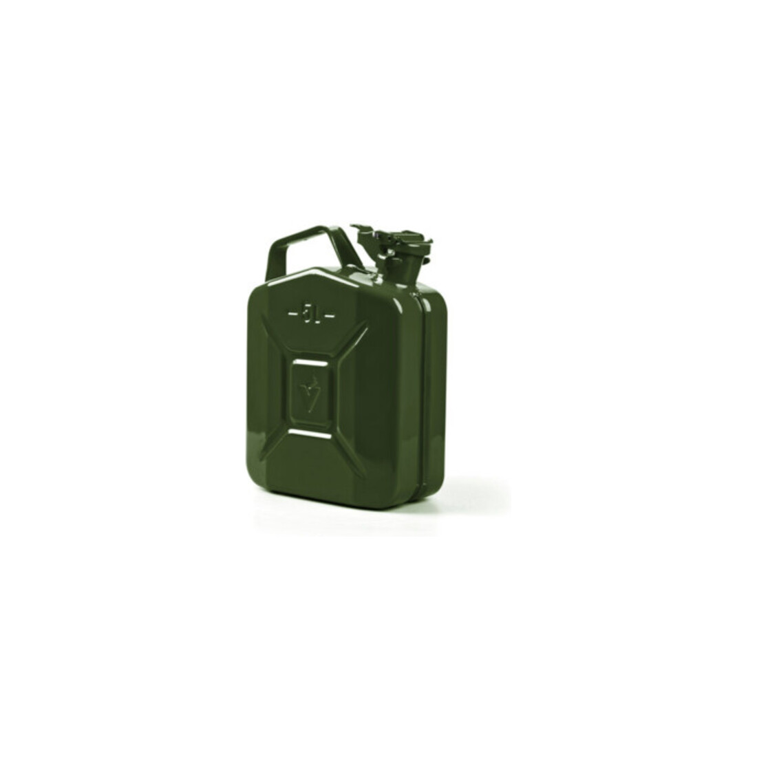VALPRO Bidon de carburant 5 l vert olive RAL 6003 acier bleu L230×I120×P310 mm
