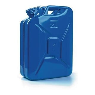 VALPRO Bidon de carburant contenance 20 l bleu signal RAL 5005 acier L345×I165×P470 mm