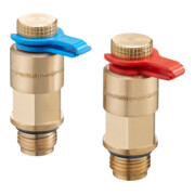 Valve de mesure OV gunmetal, rouge/bleu