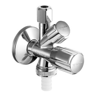 Vanne d'angle combinée Schell COMFORT avec RFV 1/2 chromé