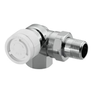 Vanne thermostatique OV série CV 9 M 30x1,5, coudée d'angle, gauche DN 15