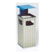 VAR Abfallsammler/Ascher 3-fach Einwurf Alu-Duett-Blech Dach enzianblau 38 l