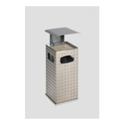 VAR Abfallsammler/Ascher 3-fach Einwurf Alu-Duett-Blech Dach silber 38 l