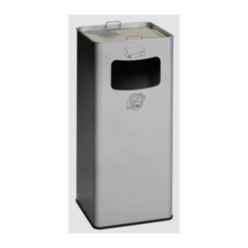VAR Abfallsammler/Ascher B 32R silber 53,4 l