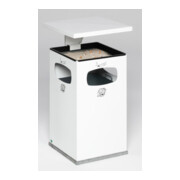 VAR Abfallsammler/Ascher B 42 mit Schutzdach inkl. Inneneinsatz weiß 72 l