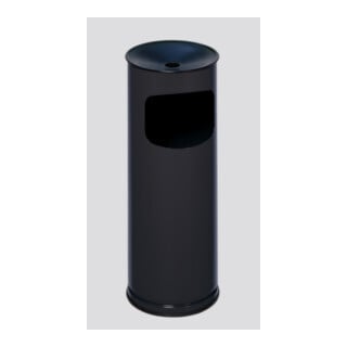 VAR Kombi-Ascher rund, Trichtereinw., Durchm.xH 250x610 mm, Aschereinsatz schwarz, Aluschale für  Zigarettenabfall, Farbe enzianblau
