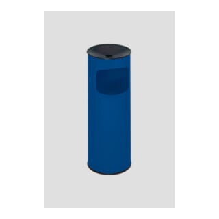 VAR Kombi-Ascher rund, Trichtereinw., Durchm.xH 250x610 mm, Aschereinsatz schwarz, Aluschale für  Zigarettenabfall, Farbe enzianblau