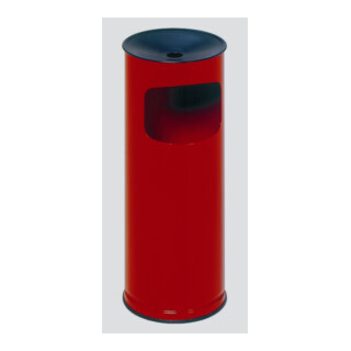 VAR Kombi-Ascher rund, Trichtereinw., Durchm.xH 250x610 mm, Aschereinsatz schwarz, Aluschale für  Zigarettenabfall, Farbe enzianblau