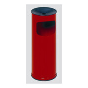 VAR Kombi-Ascher rund, Trichtereinw., Durchm.xH 250x610 mm, Aschereinsatz schwarz, Aluschale für  Zigarettenabfall, Farbe enzianblau