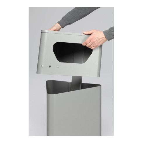 VAR Abfallsammler DE 41, verschließbar, mit Inneneinsatz VA