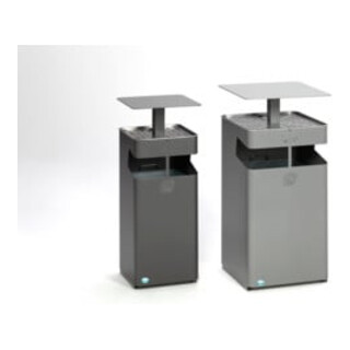 VAR Ascher/Abfallsammler mit Dach B 45 silber 72 l