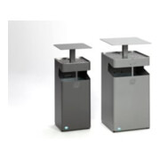 VAR Ascher/Abfallsammler mit Dach B 45 silber 72 l