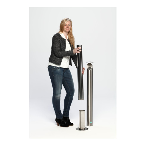 VAR Aschersäule H 103 Edelstahl matt 4,2 l
