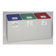 VAR Bac en plastique 3 compartiments sans couvercle 180 l-1