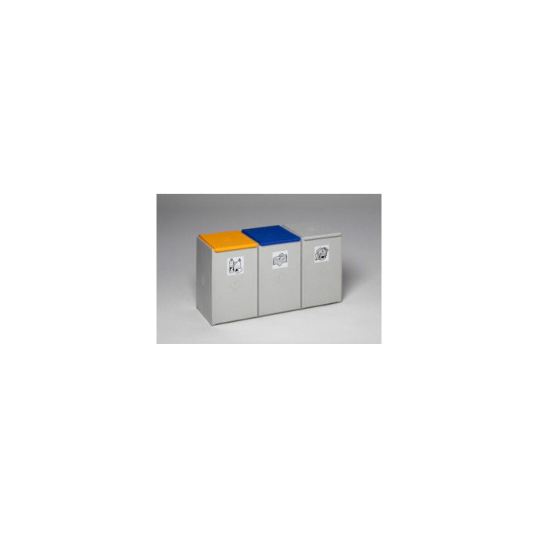 VAR Bac en plastique 3 compartiments sans couvercle 180 l