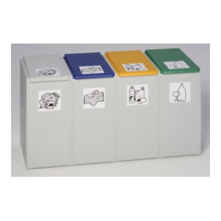 Récipient en plastique VAR quadruple sans couvercle