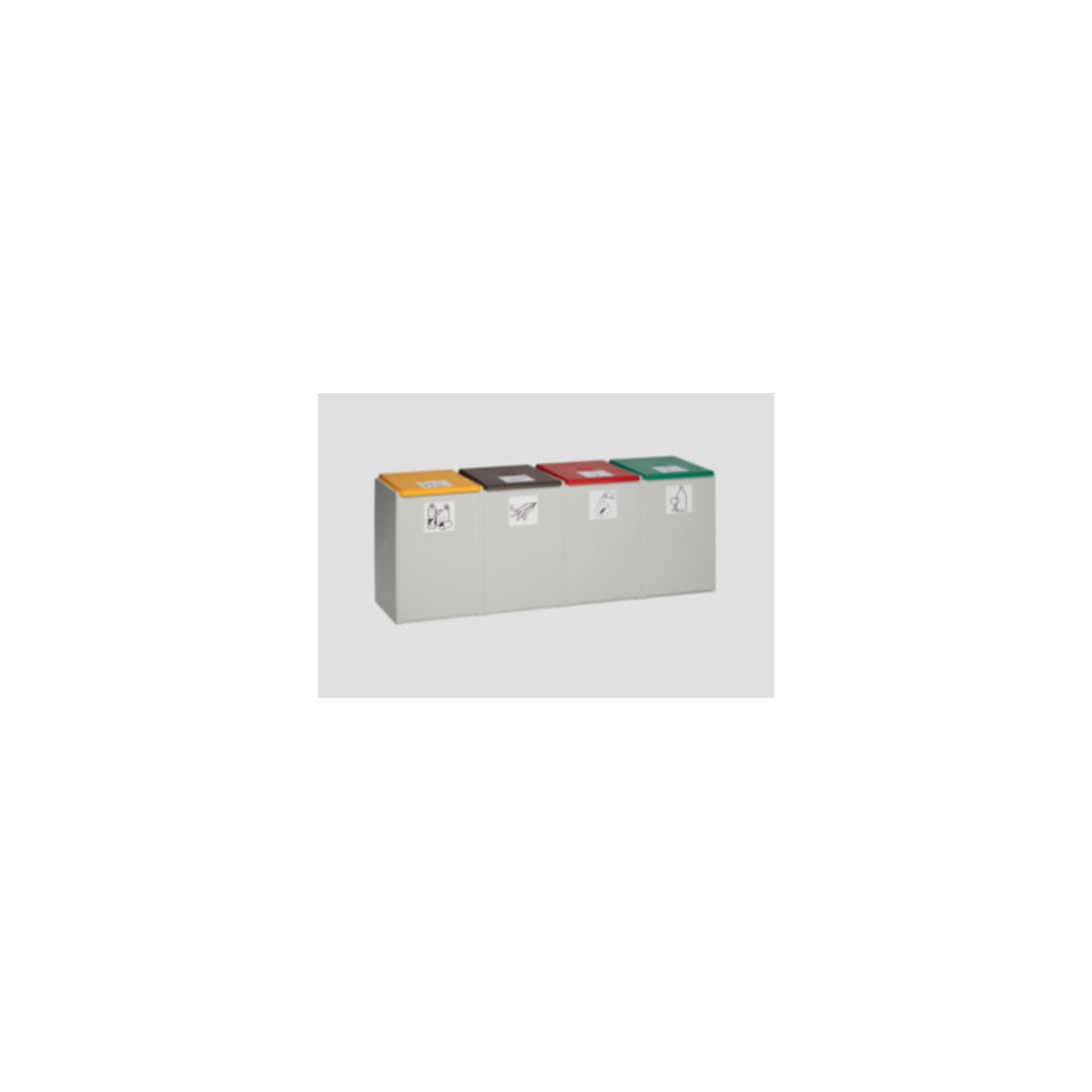 VAR Bac en plastique 4 compartiments sans couvercle 60 l