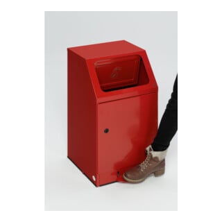 VAR Boîte à laine d'acier PWK 45 avec pédale auto-extinguible rouge 43 l