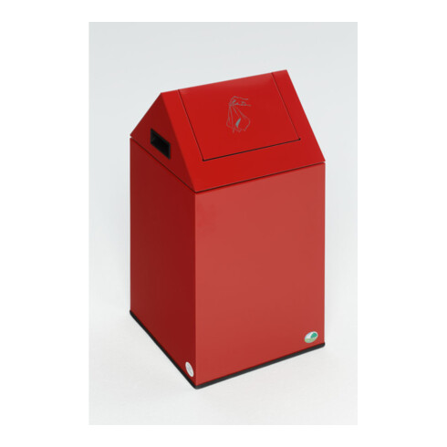 VAR Boîte à laine de nettoyage PWK 40 S avec clapet oscillant auto-extinguible rouge 43 l