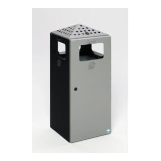 VAR Cendrier combiné H 92 perforé Corps anthracite Couvercle & porte argent 80 l