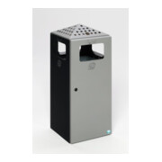VAR Cendrier combiné H 92 perforé Corps anthracite Couvercle & porte argent 80 l