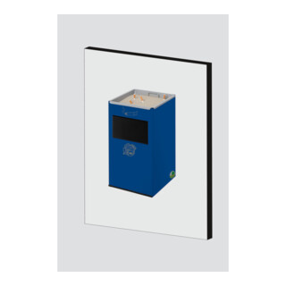 VAR Cendrier mural WH 45 avec trappe d'insertion bleu gentiane 16 l