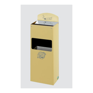 VAR Cendrier mural WH 51, insert cendrier en tôle d'acier galvanisée, 0,8 l/4 l, finition laiton