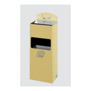 VAR Cendrier mural WH 51, insert cendrier en tôle d'acier galvanisée, 0,8 l/4 l, finition laiton