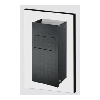 VAR Cendrier mural WH 62 alu anodisé argent antique 2 l/16 l