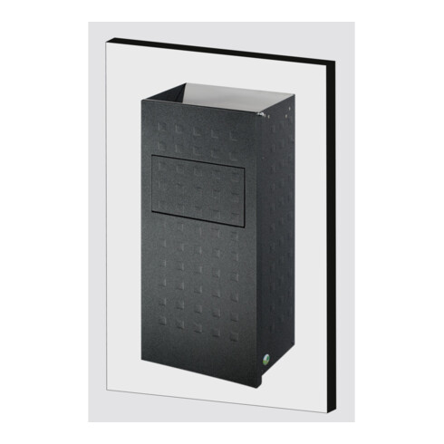 VAR Cendrier mural WH 62 alu anodisé argent antique 2 l/16 l