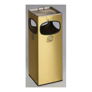 VAR Collecteur de déchets/cendrier 4 compartiments MS/VA 28,4 l en laiton